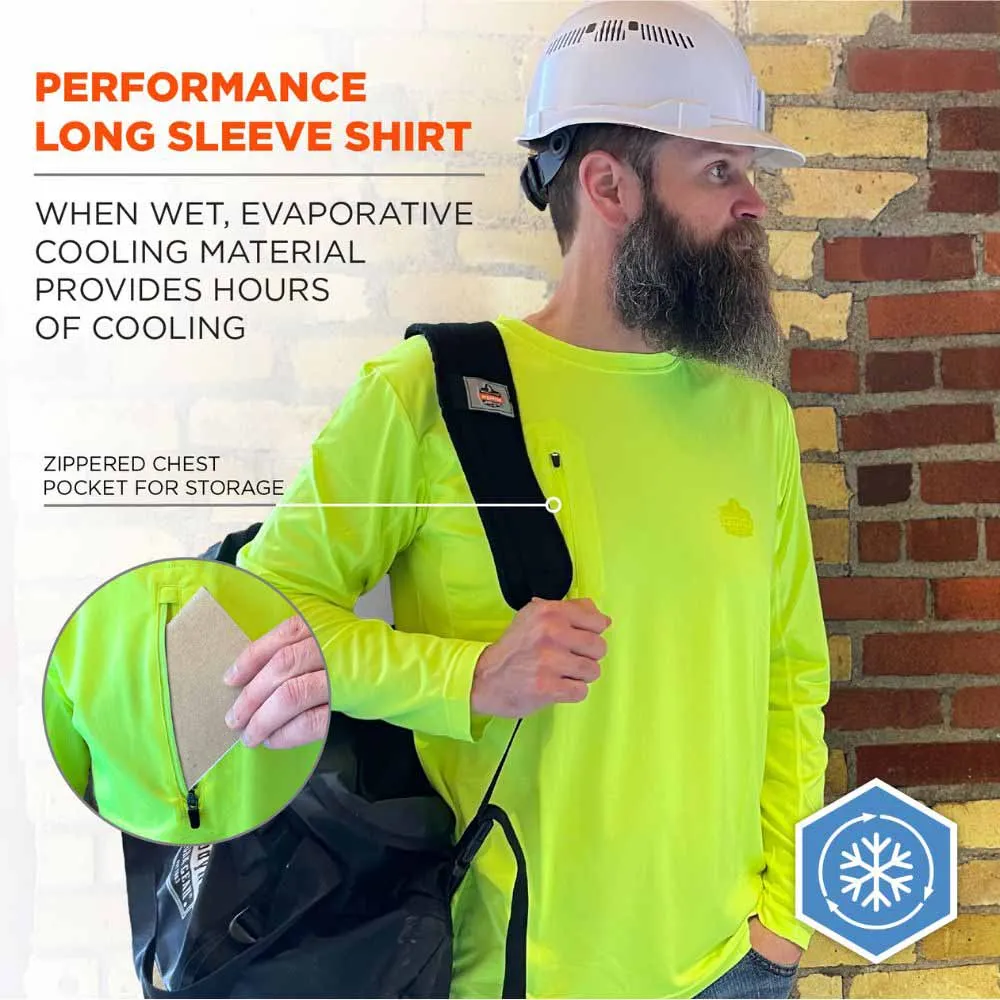Ergodyne 12145 6689 XL Lime Cooling Long Sleeve Sun Shirt with UV Protection