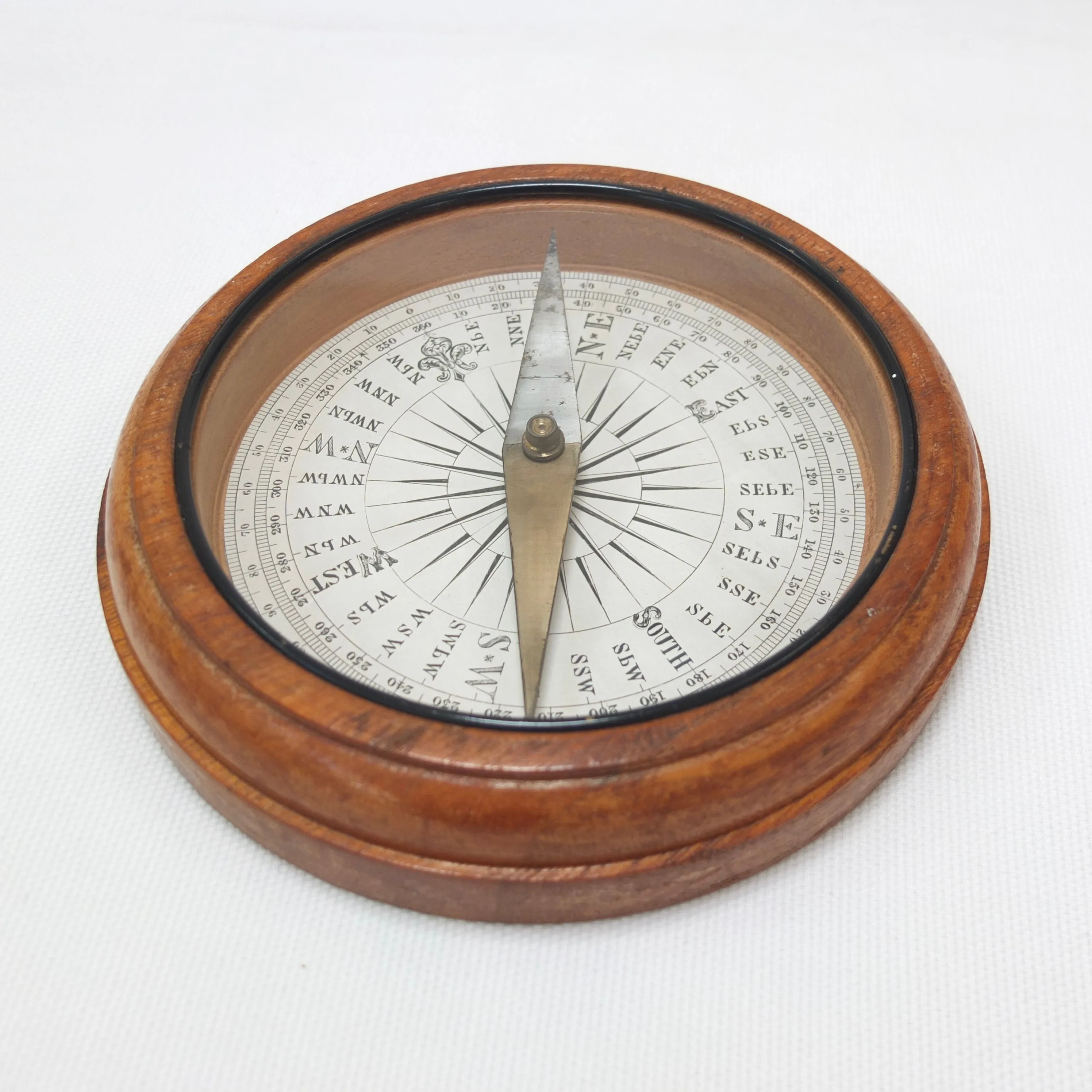 Francis Barker Wooden Desk Compass c.1890