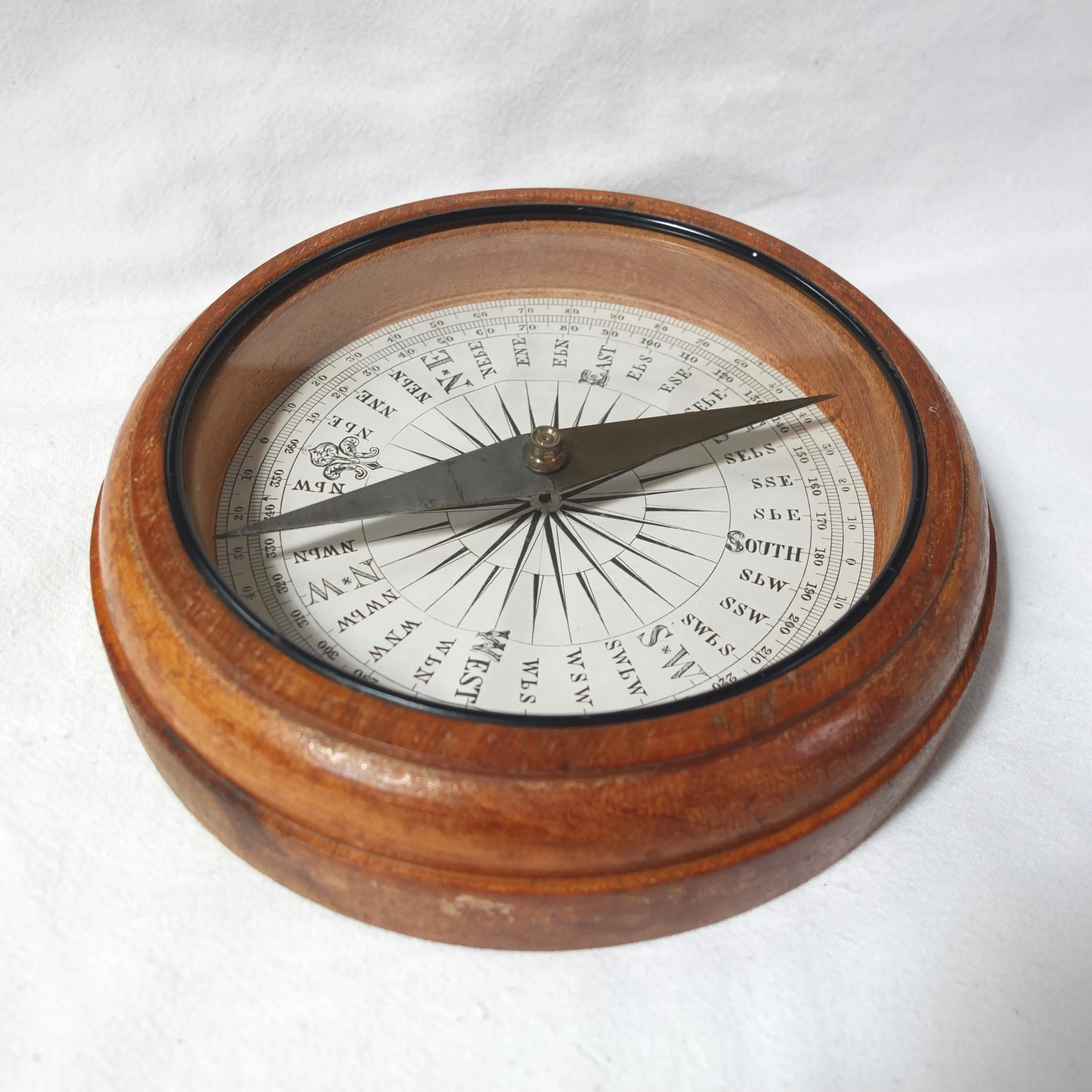 Francis Barker Wooden Desk Compass c.1890