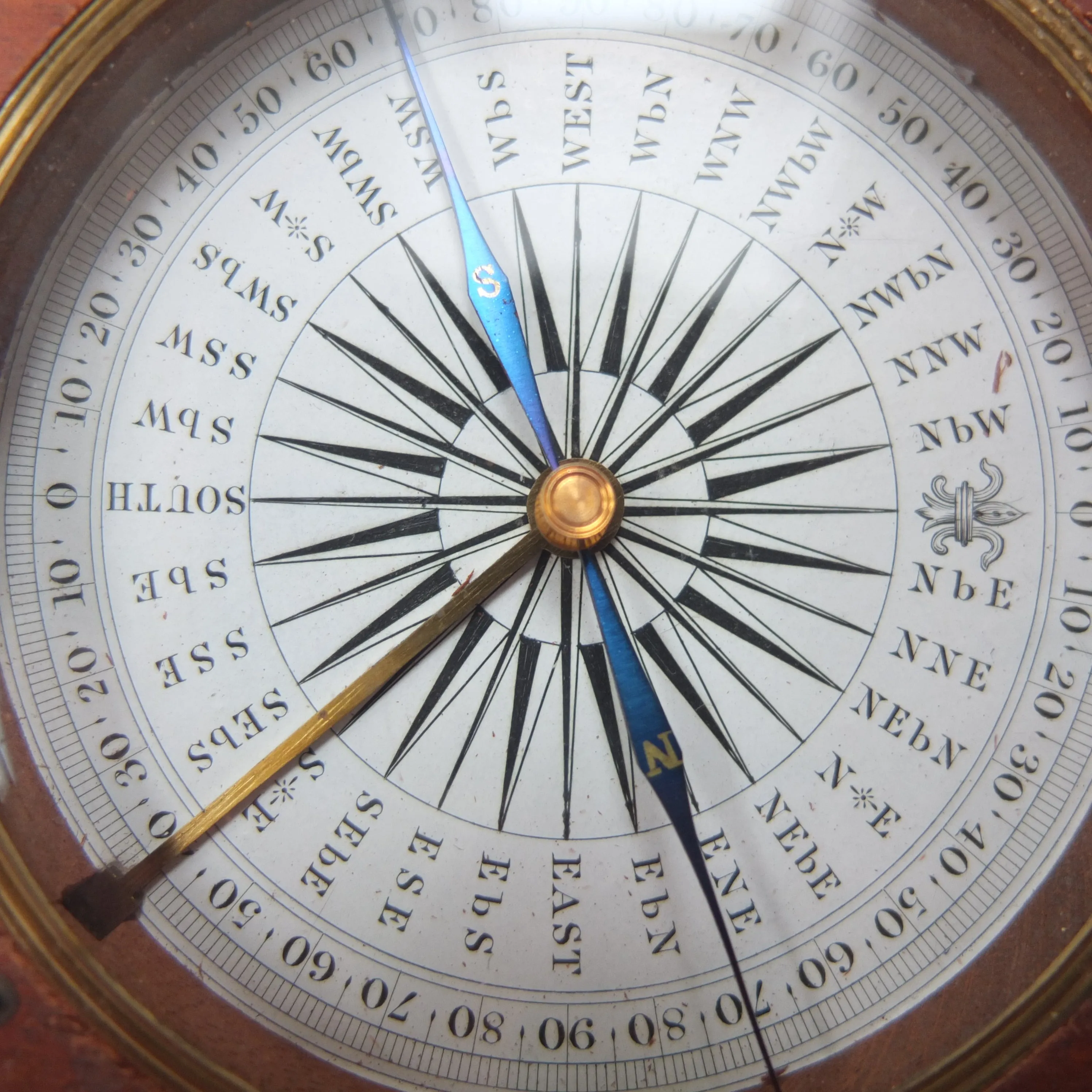 Francis Barker Wooden Pocket Compass c.1850