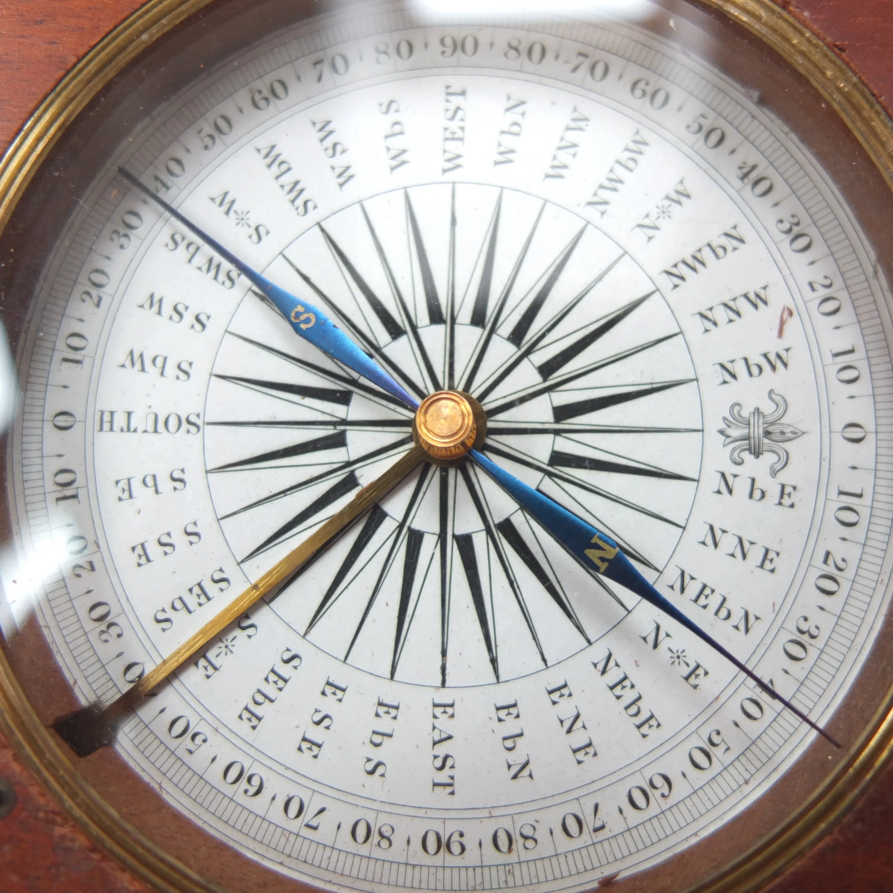 Francis Barker Wooden Pocket Compass c.1850