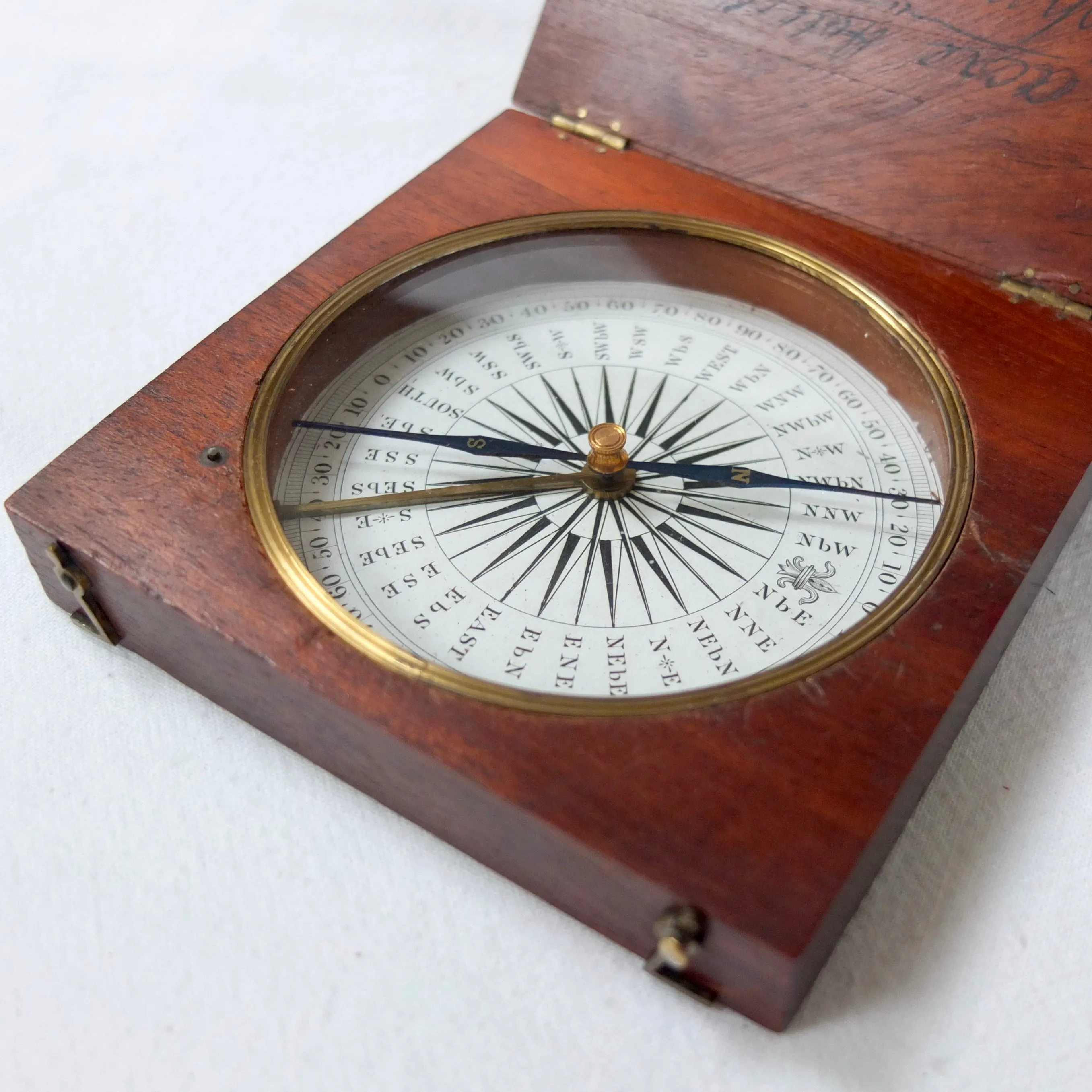 Francis Barker Wooden Pocket Compass c.1850