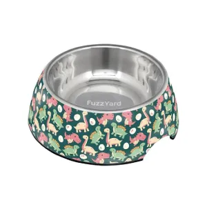 Fuzzyard Dog Bowl Melamine Dinosaur Land L
