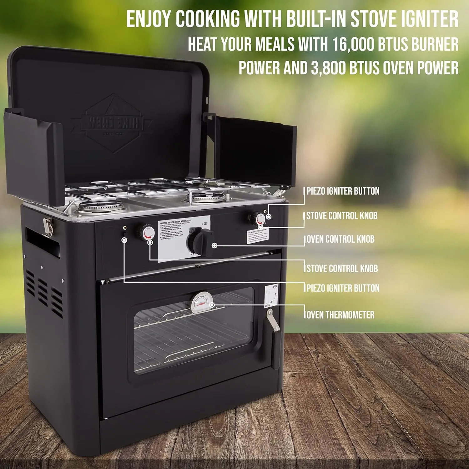 Gas Camping Oven, CSA Approved 2-Burner Stove & Camp Oven with Bag, Igniter & More