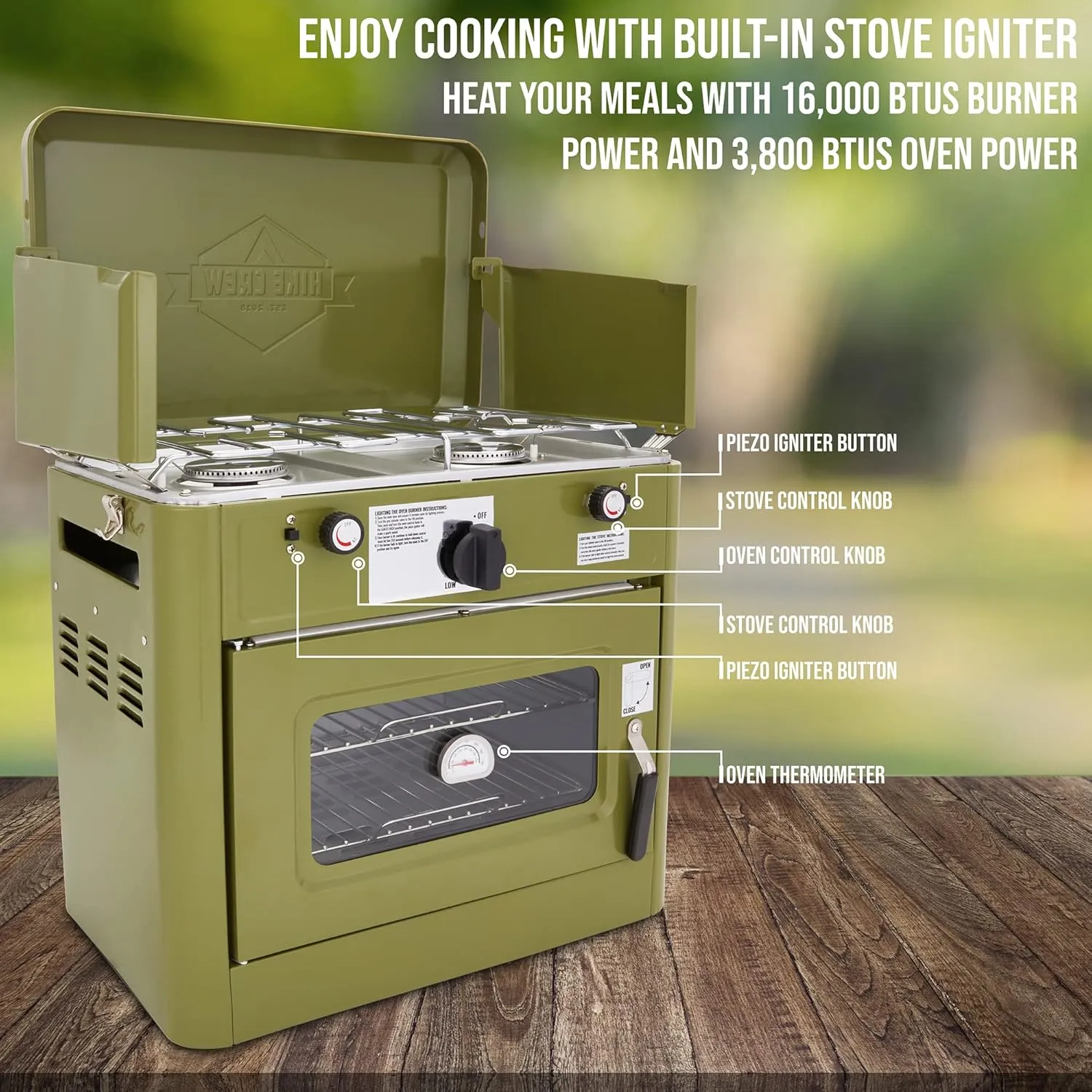 Gas Camping Oven, CSA Approved 2-Burner Stove & Camp Oven with Bag, Igniter & More
