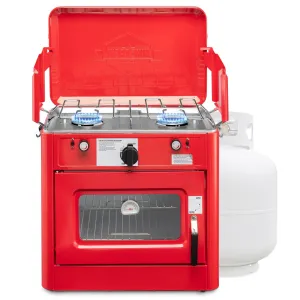 Gas Camping Oven, CSA Approved 2-Burner Stove & Camp Oven with Bag, Igniter & More