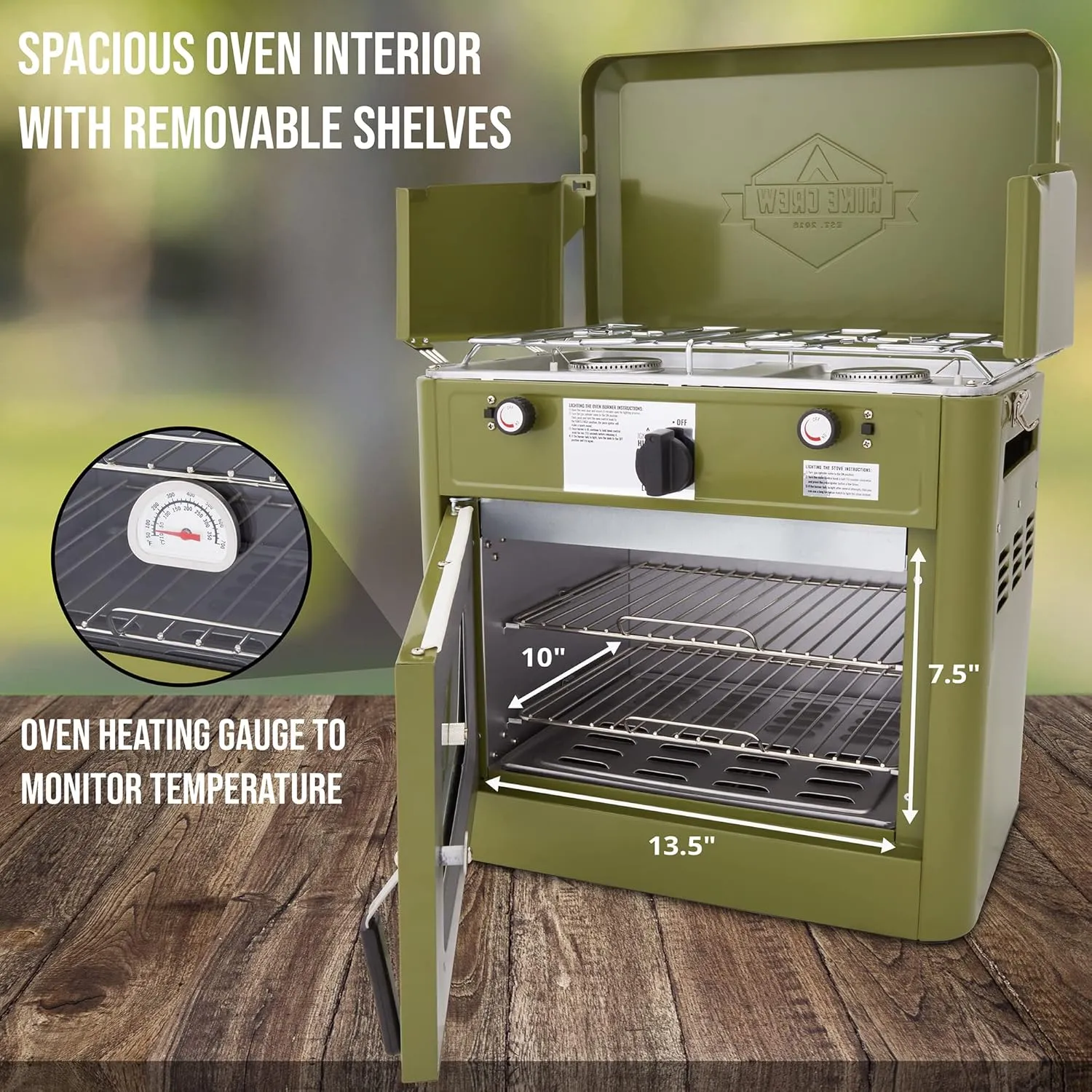 Gas Camping Oven, CSA Approved 2-Burner Stove & Camp Oven with Bag, Igniter & More