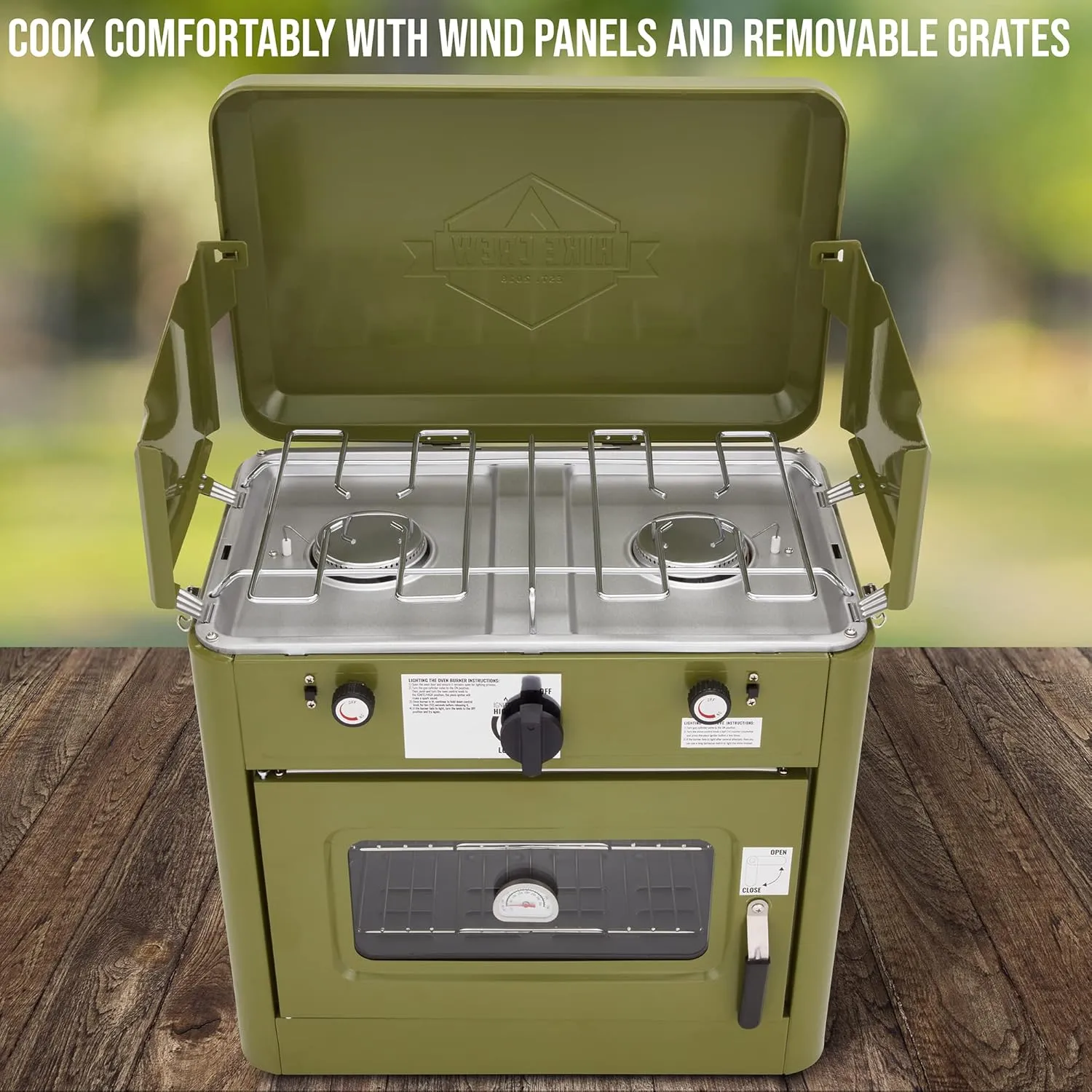 Gas Camping Oven, CSA Approved 2-Burner Stove & Camp Oven with Bag, Igniter & More