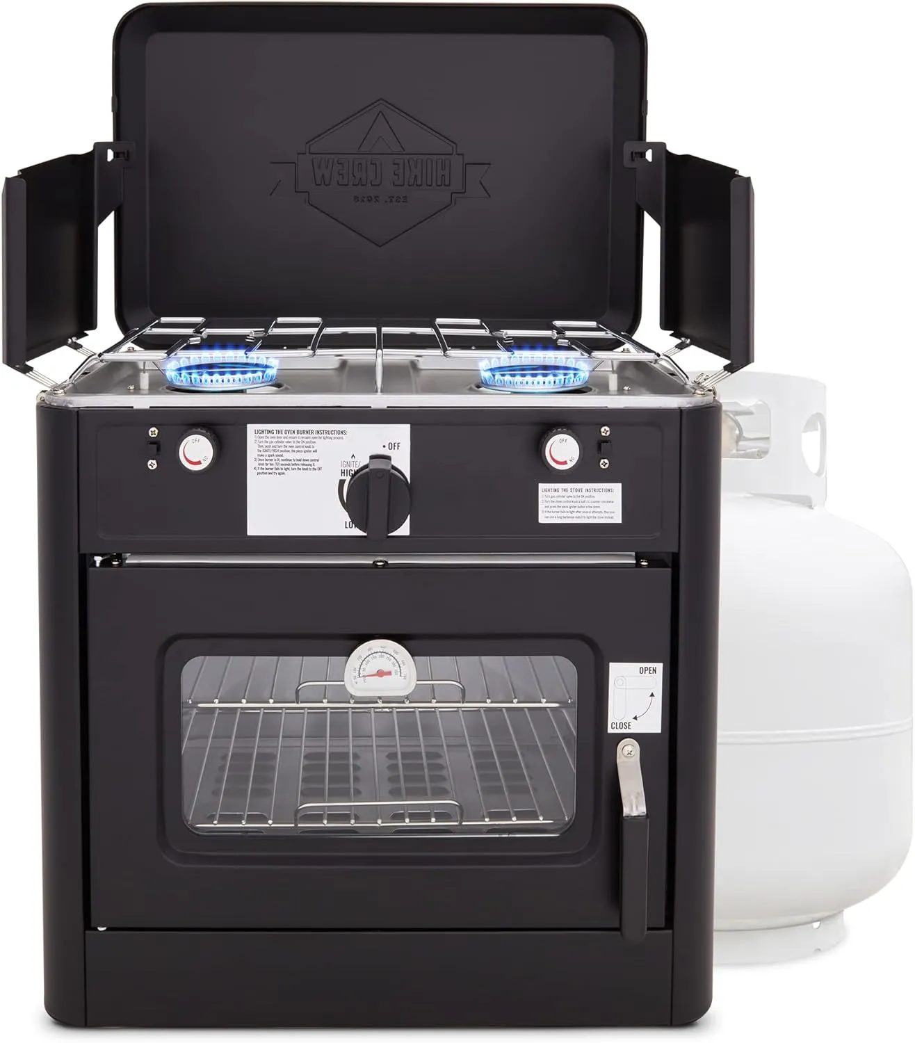 Gas Camping Oven, CSA Approved 2-Burner Stove & Camp Oven with Bag, Igniter & More