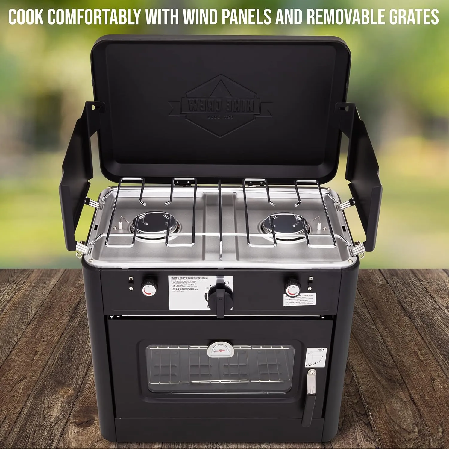 Gas Camping Oven, CSA Approved 2-Burner Stove & Camp Oven with Bag, Igniter & More
