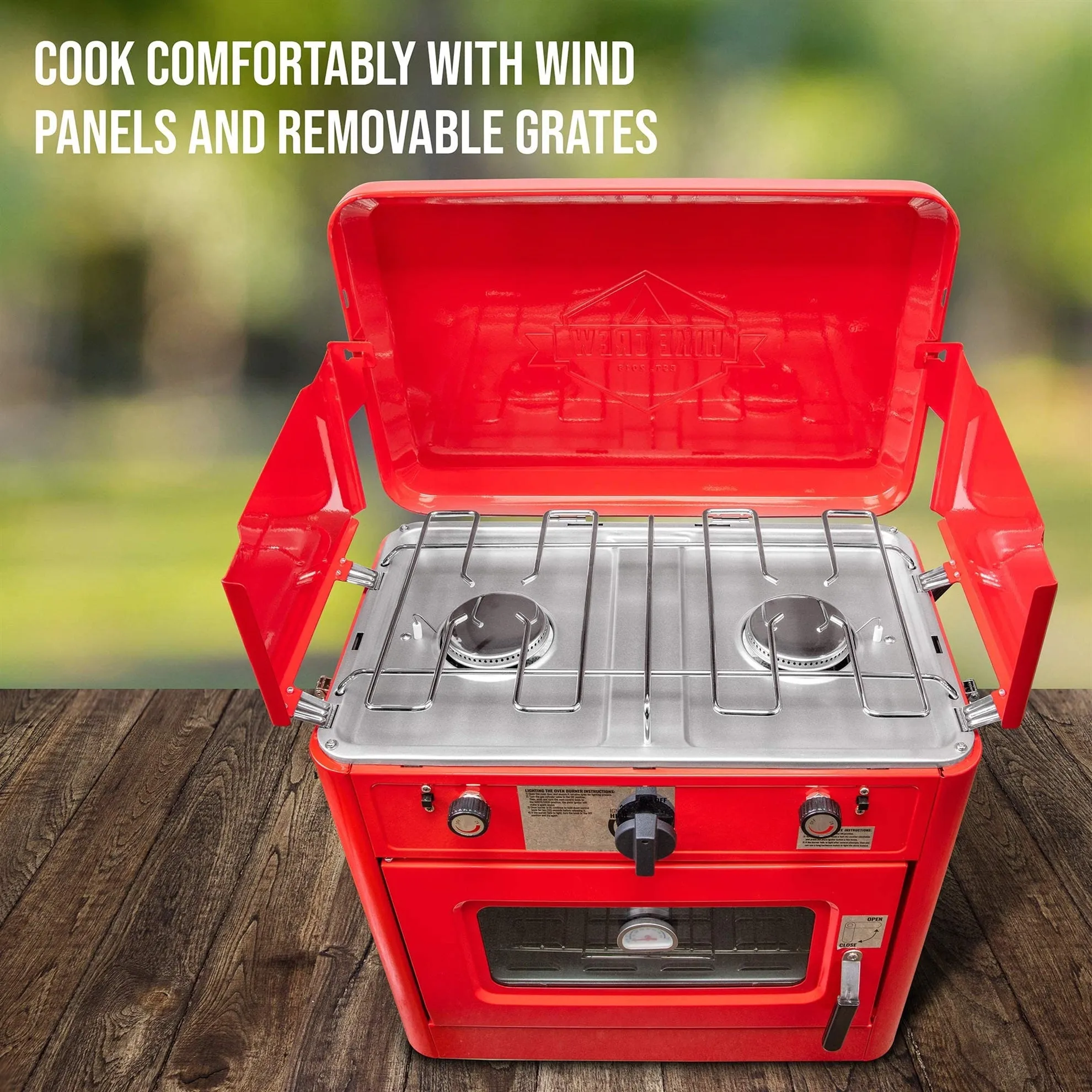 Gas Camping Oven, CSA Approved 2-Burner Stove & Camp Oven with Bag, Igniter & More