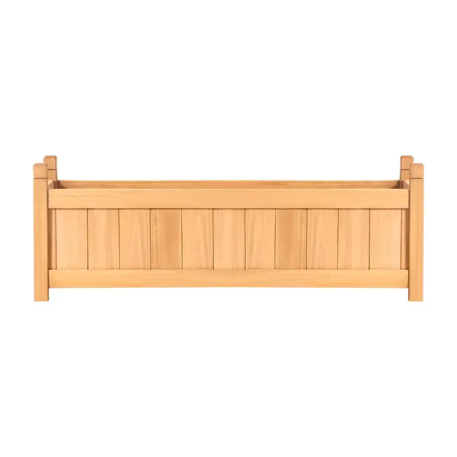 Green Fingers Garden Bed Raised Wooden Planter Outdoor Box Vegetables 90x30x33cm