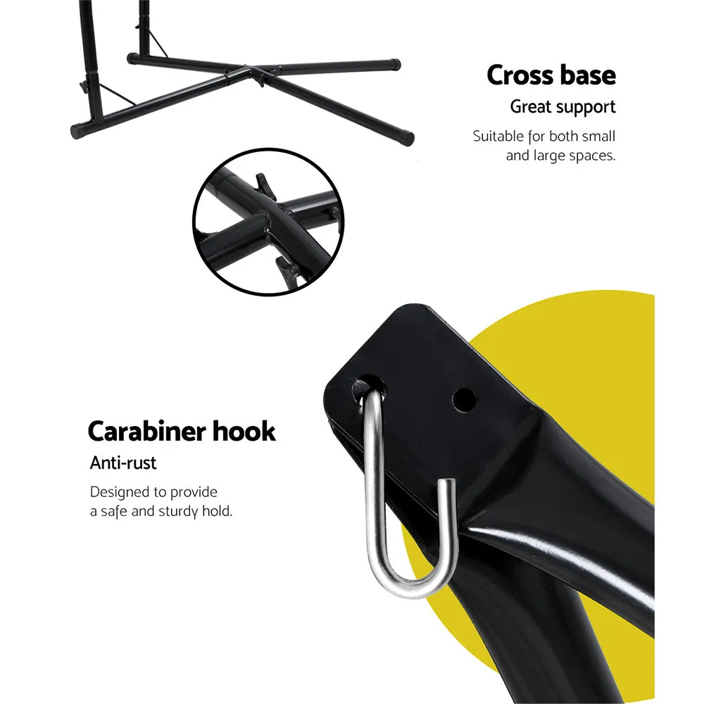 Hammock Chair Outdoor Camping Hanging with Steel Stand - Grey