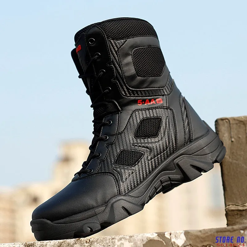 High Top Tactical Boots Men Shoes Waterproof Hiking Outdoor Hunting Mountain Desert Combat Military