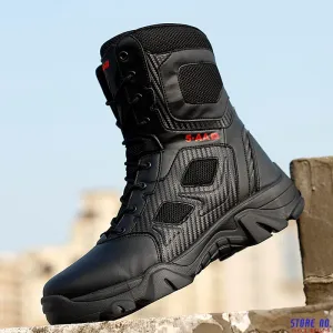 High Top Tactical Boots Men Shoes Waterproof Hiking Outdoor Hunting Mountain Desert Combat Military