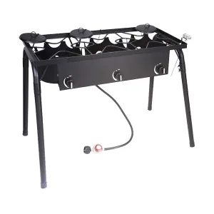 Imusa Three Burner High Pressure Stove  34.25" x 17.8" x 29"