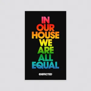 In Our House Rainbow Rectangle Sticker