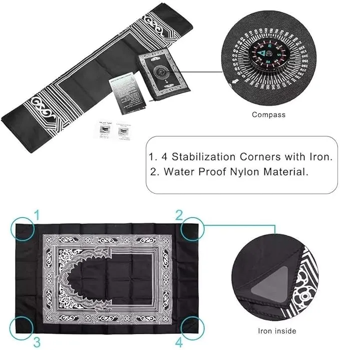 Islamic Prayer Mat with compass Qibla Direction S4876902