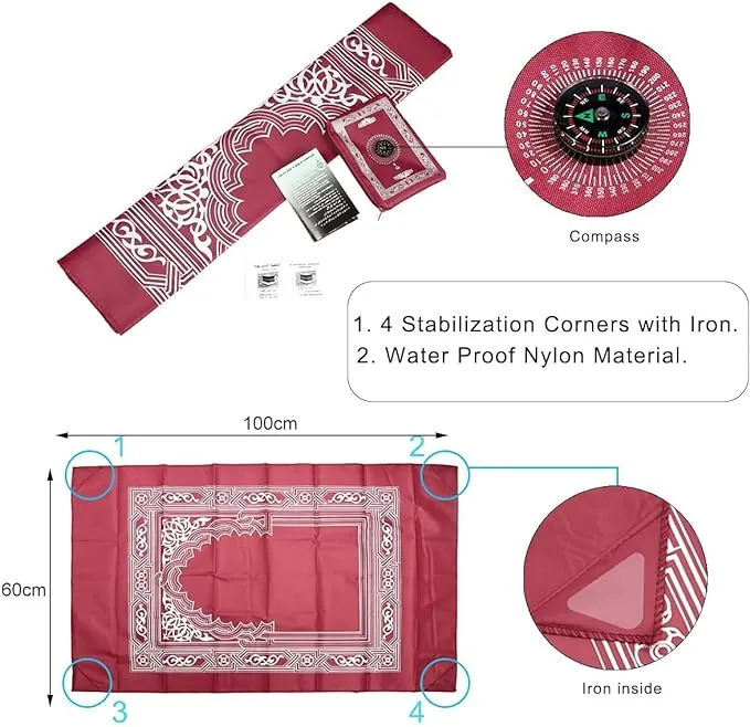 Islamic Prayer Mat with compass Qibla Direction S4876902