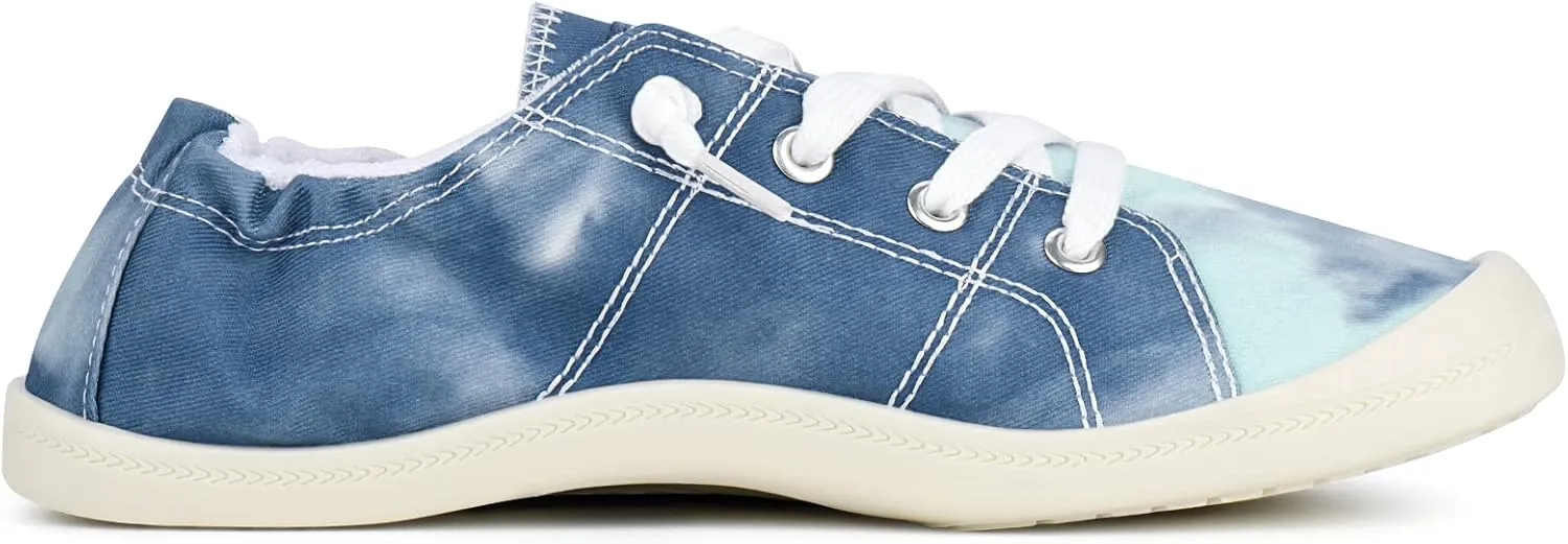 JENN ARDOR Womens Low Top Canvas Slip On Sneaker Comfort Casual Shoes Walking Flats