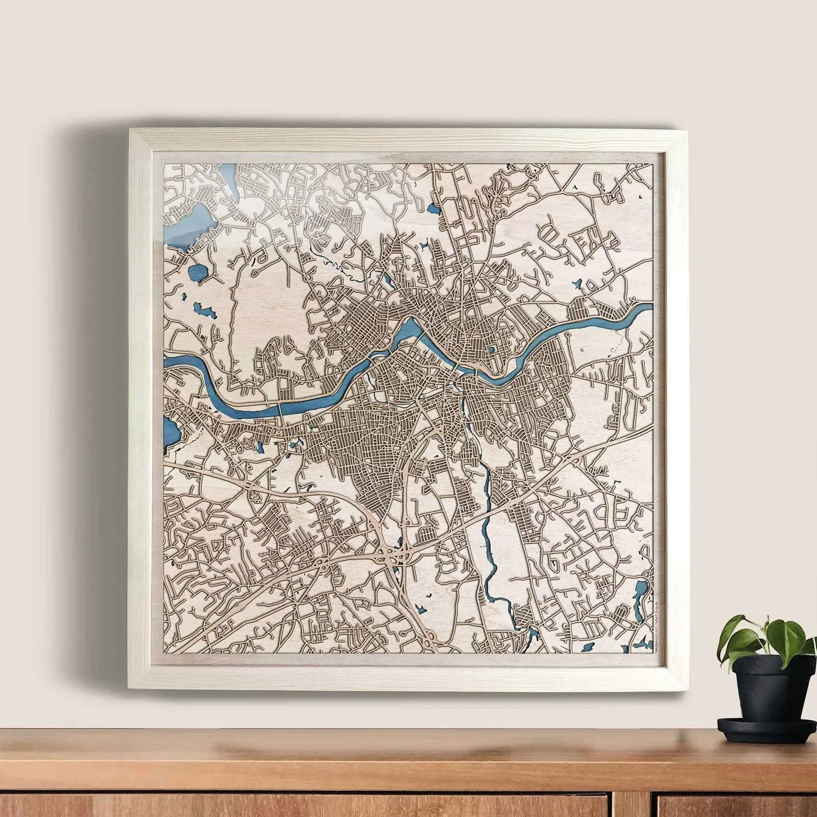Lowell Wooden Map