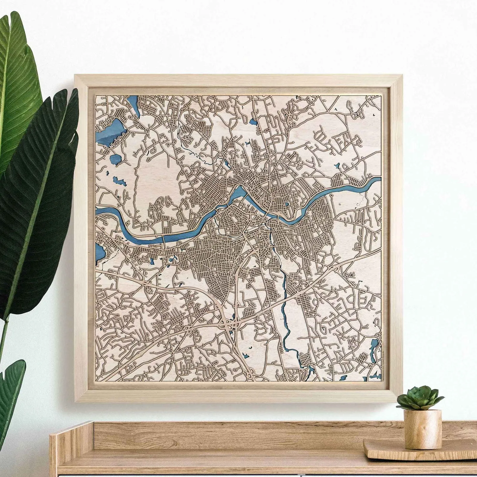 Lowell Wooden Map