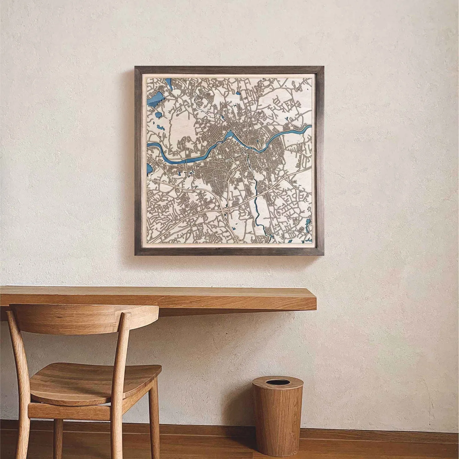 Lowell Wooden Map