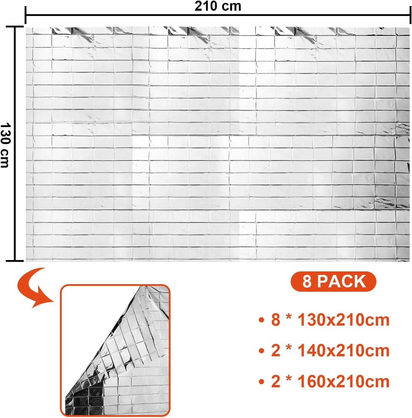 Maitys 8 Pcs Emergency Blankets High Silver Reflective Foil Sheet Heat Foil Protection Rescue Camping Blanket Hiking Space and Garden Greenhouse Covering Plant Growth Sheet