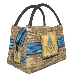 Master Mason Blue Lodge Lunch Bag - Square & Compass G Portable Insulated
