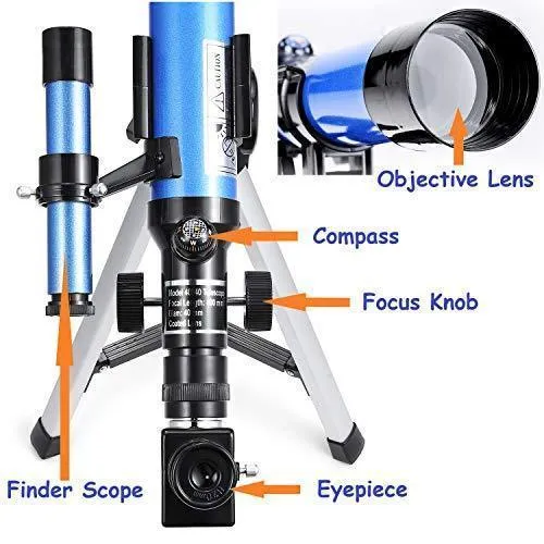 MaxUSee Kids Telescope 400x40mm with Finder Scope for Kids & Beginners   Portable 10X42 HD Monocular with BAK4 Prism FMC Lens for Moon Viewing Bird Watching Wildlife Scenery