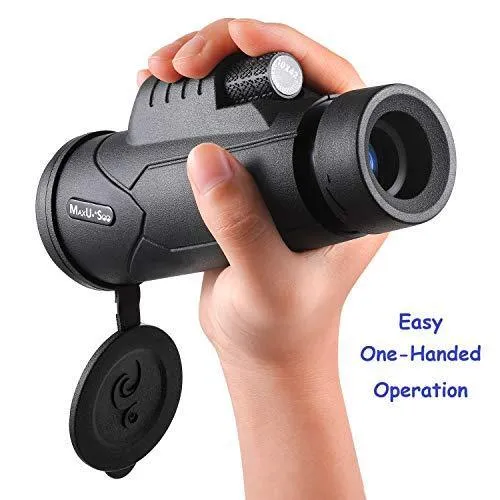 MaxUSee Kids Telescope 400x40mm with Finder Scope for Kids & Beginners   Portable 10X42 HD Monocular with BAK4 Prism FMC Lens for Moon Viewing Bird Watching Wildlife Scenery