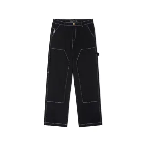 Messy Stitched Work Pants [Black]