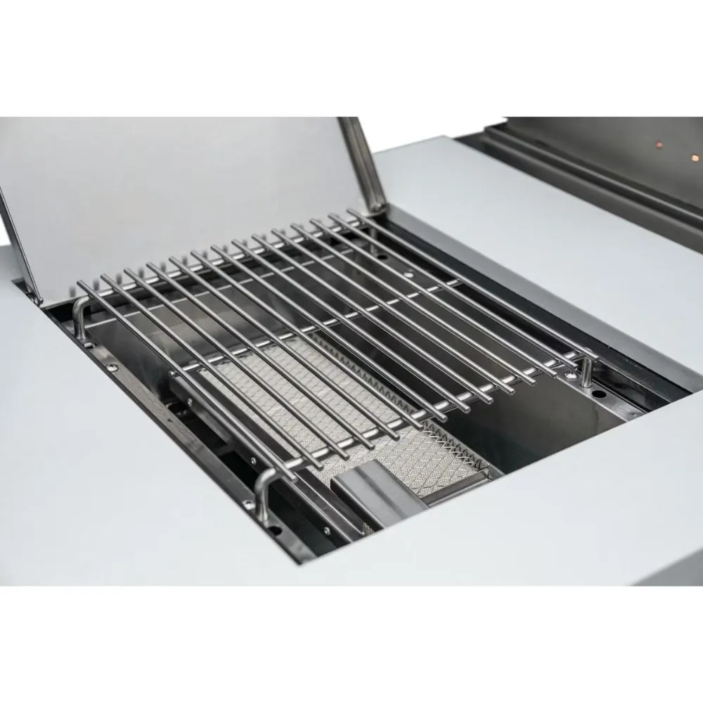 Mont Alpi MAi400-DBEVFC Propane 4-Burner Deluxe Island with Beverage Center & Fridge Cabinet