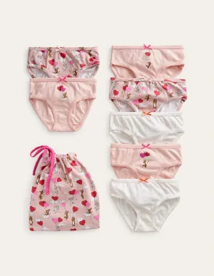 Pants 7 Pack-Pink Bunny Hearts
