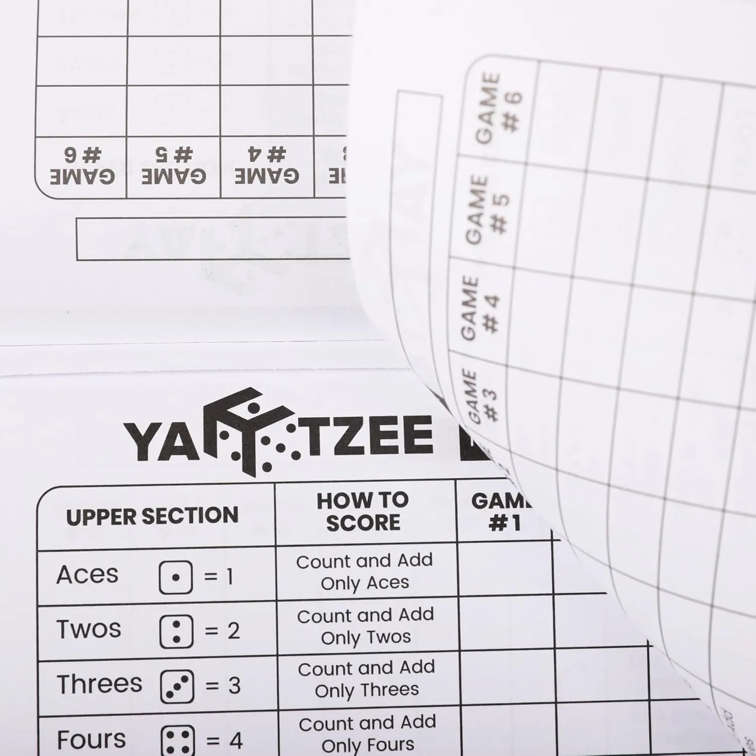 Perforated Yahtzee Score Pads: 120 Easy Tear Off Score Sheets, Large Print, Compatible with Yardzee and Yahtzee Games (6x9-120 Pages)