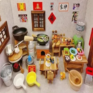 Real Cooking Miniature Set Tiny Cooking Set Dollhouse Kitchen Set Miniature Stove Miniature Kitchen Set Miniature Utensils Pretend Play Set