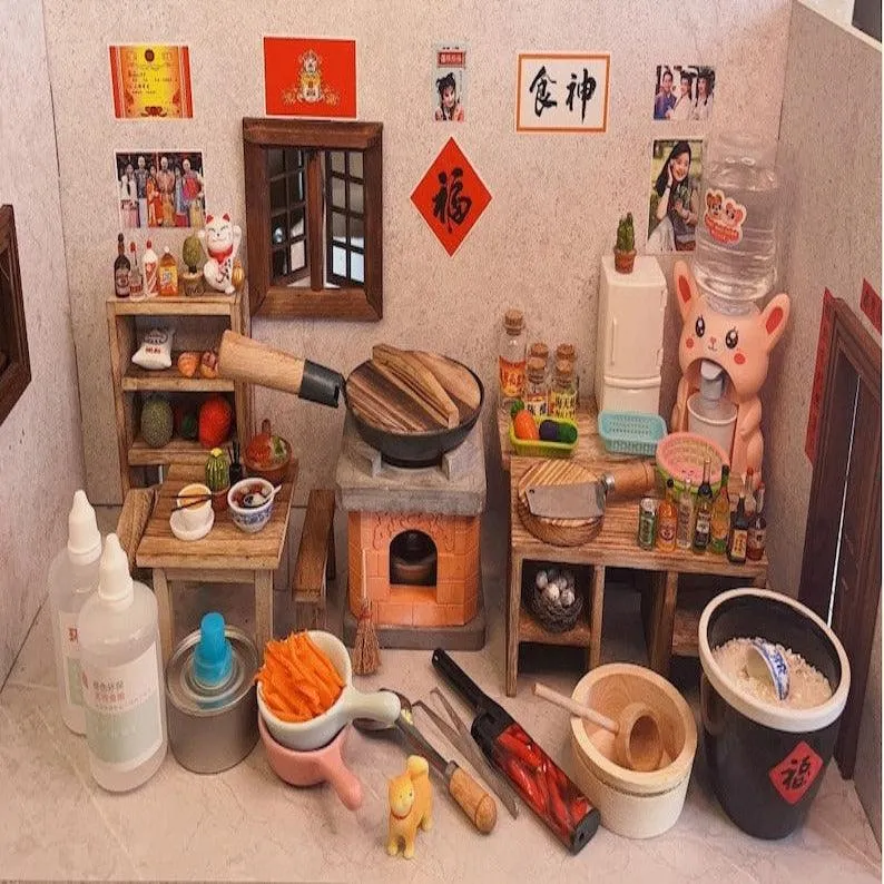 Real Miniature Cooking Set Tiny Cooking Set Dollhouse Kitchen Set Miniature Stove Miniature Kitchen Set Miniature Utensils Pretend Play Set