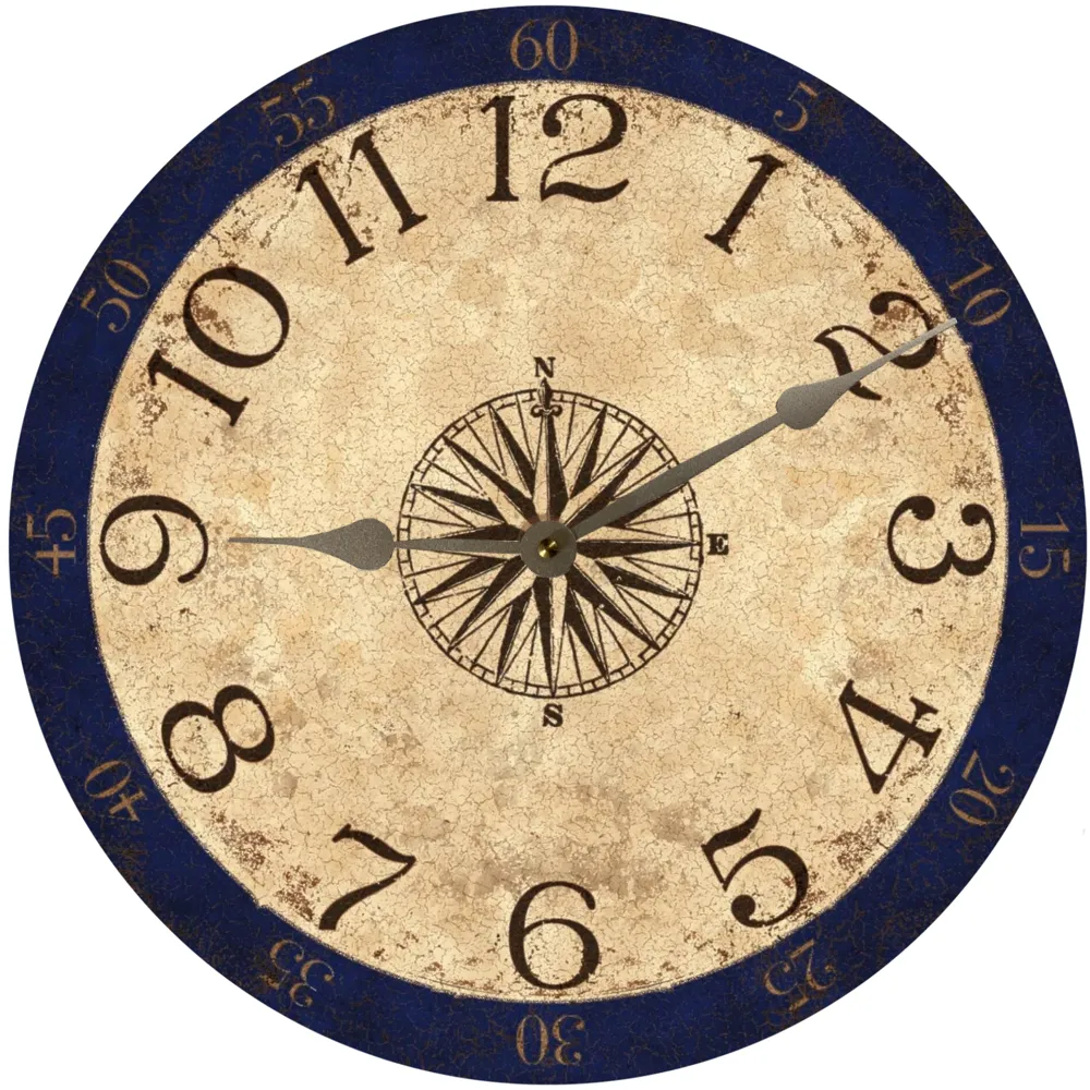 Rustic Compass Clock – Vintage Nautical Charm for Your Home