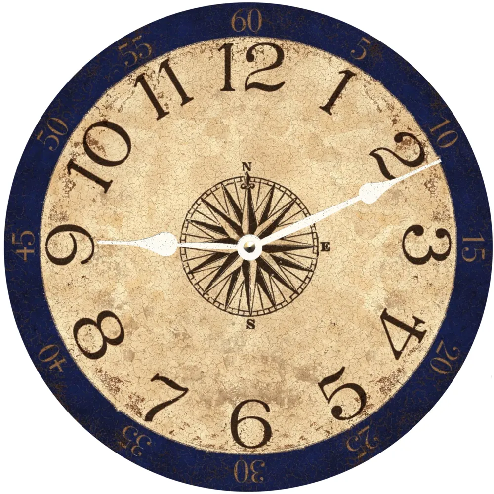 Rustic Compass Clock – Vintage Nautical Charm for Your Home