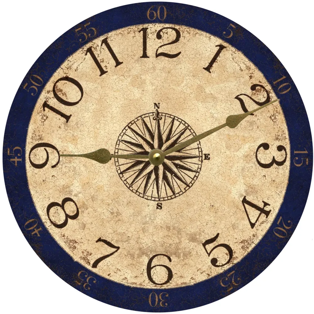 Rustic Compass Clock – Vintage Nautical Charm for Your Home