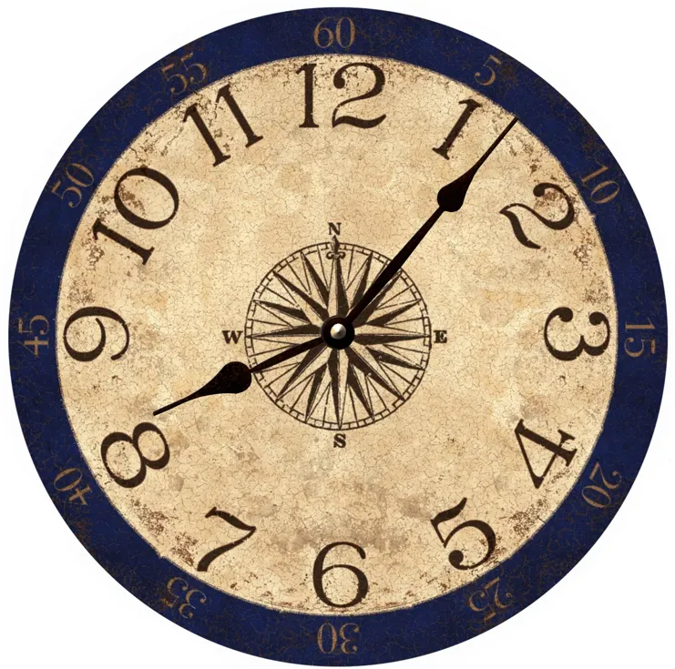 Rustic Compass Clock – Vintage Nautical Charm for Your Home