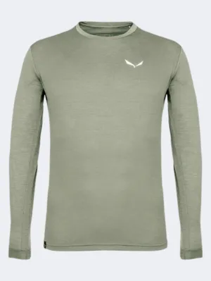 Salewa Puez Mel Dry Men Hiking Long Sleeve Green Shadow Melange