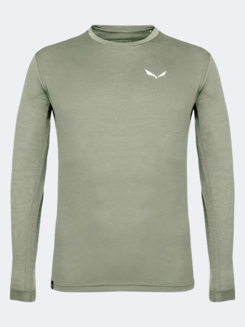 Salewa Puez Mel Dry Men Hiking Long Sleeve Green Shadow Melange
