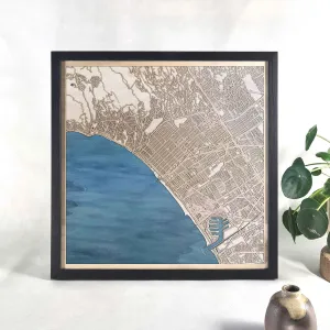 Santa Monica Wooden Map