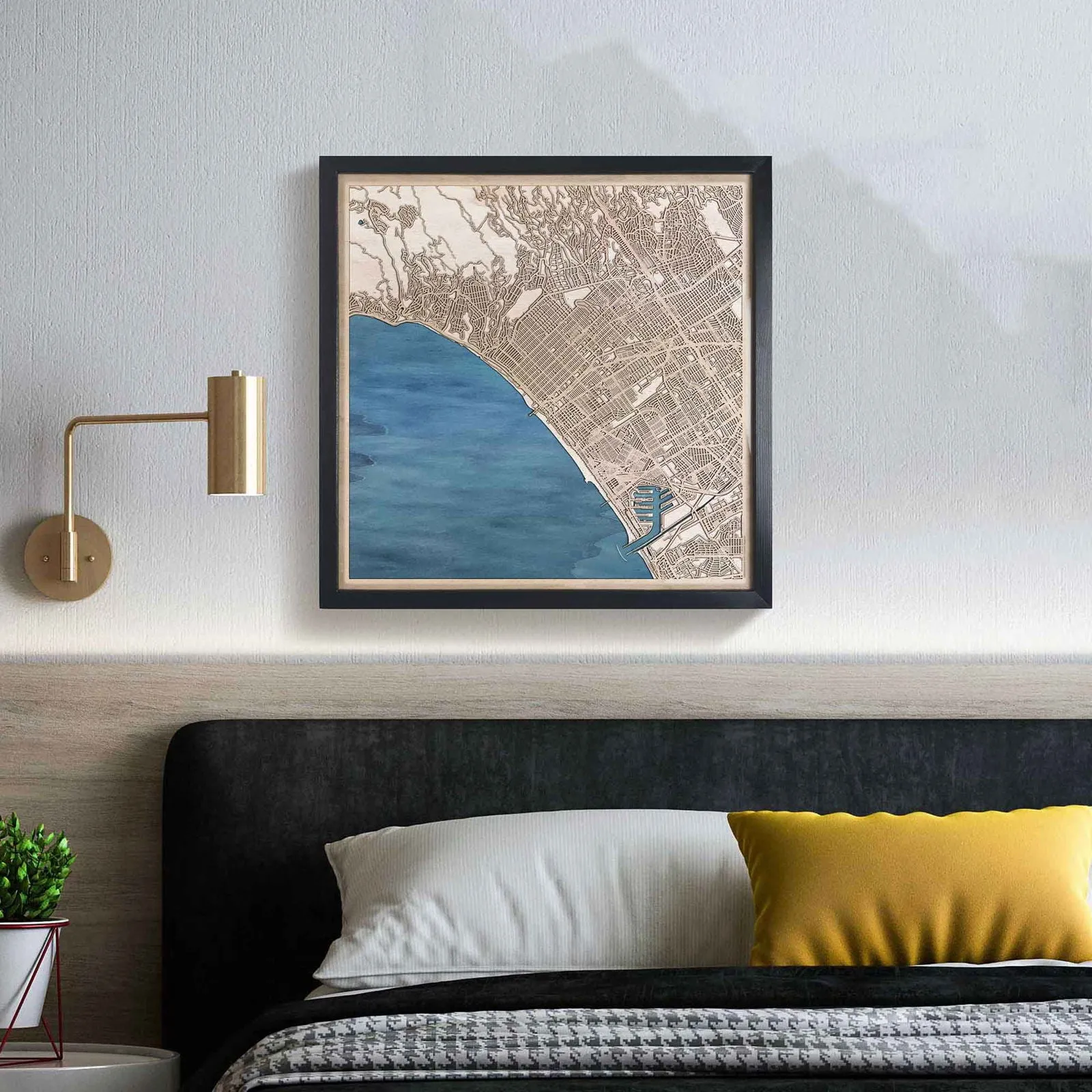 Santa Monica Wooden Map