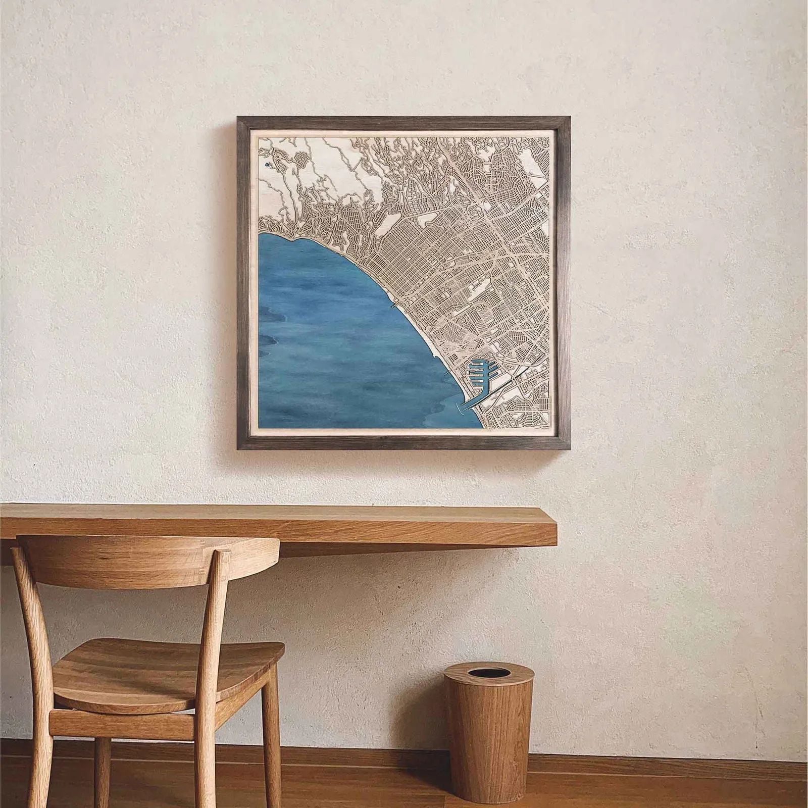Santa Monica Wooden Map