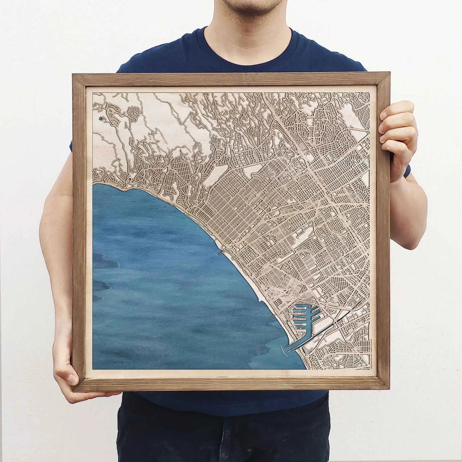 Santa Monica Wooden Map