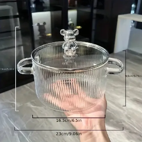 Versatile Glass Cooking Pot with Lid ( 16cm (diameter) )