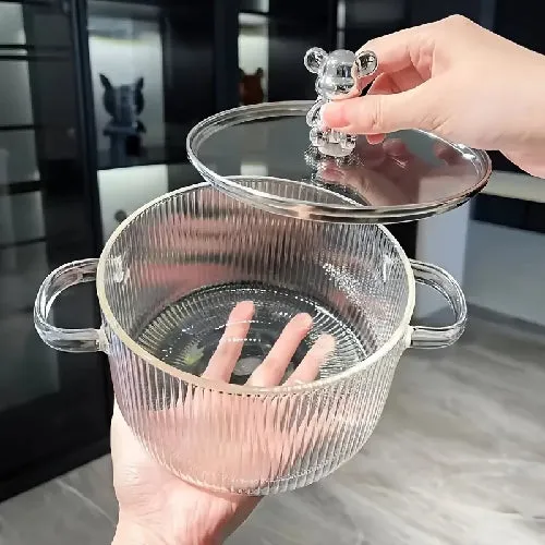 Versatile Glass Cooking Pot with Lid ( 16cm (diameter) )