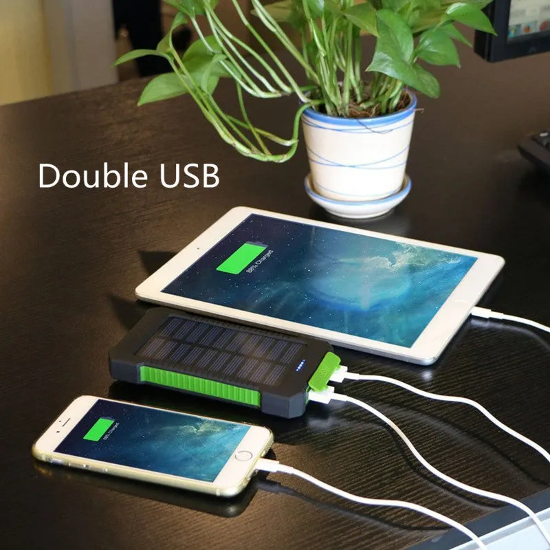 Waterproof Solar Power Bank with LED Light